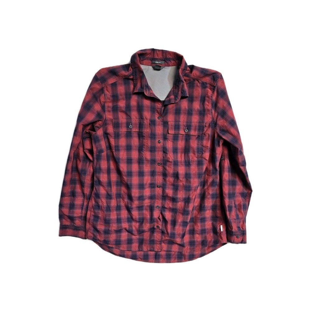 Eddie Bauer Womens Classic Fit Button Down Shirt Red Plaid Large